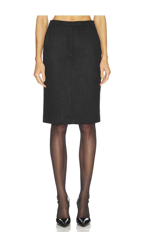 bardot phenix faux suede skirt in black.