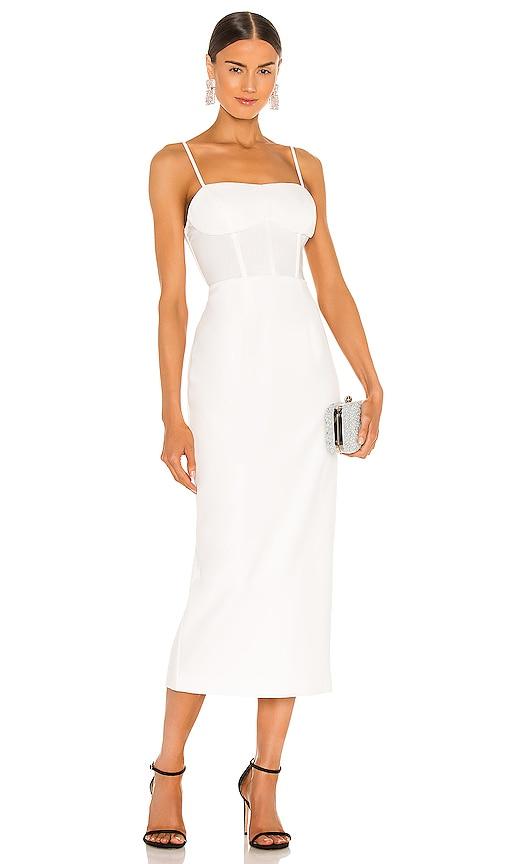 bardot roberta midi dress in ivory.