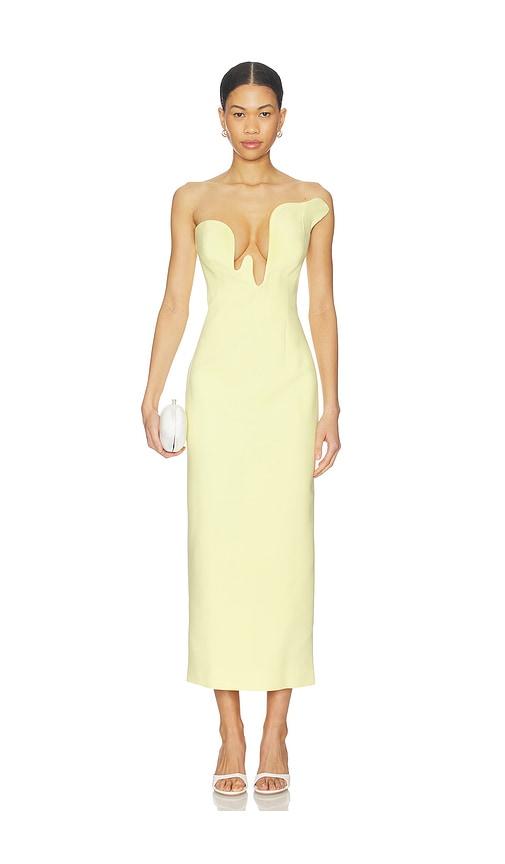 bardot rosalyn midi dress in yellow.