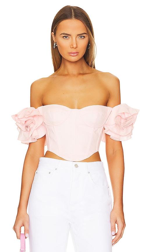 bardot sigma corset top in blush.