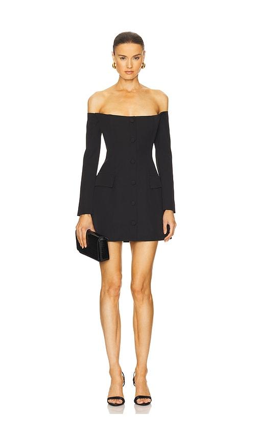 bardot x revolve iria button up mini dress in black.