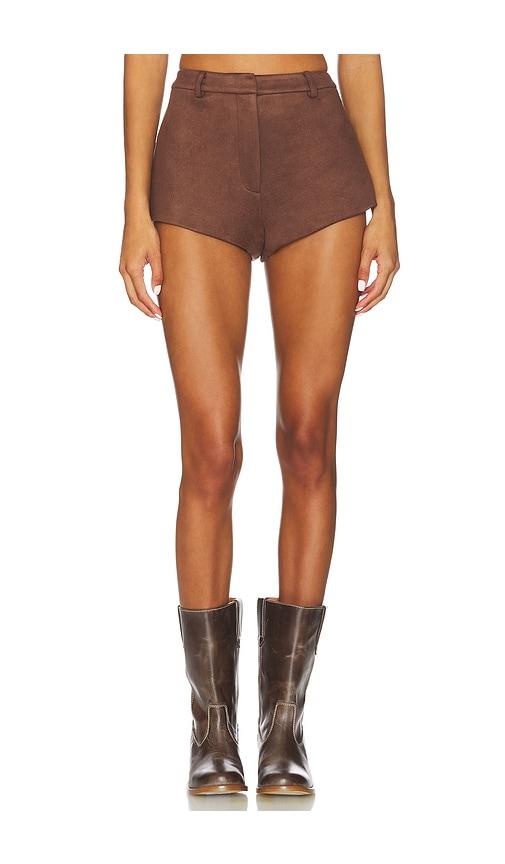 bardot x revolve jayla faux suede mini short in brown.