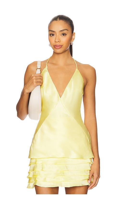 bardot yve halter neck cami in yellow.