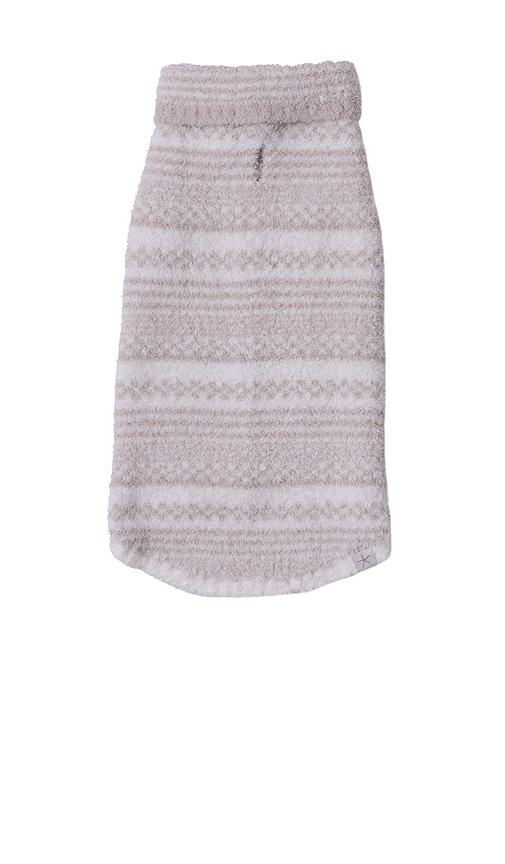 barefoot dreams cozychic checkered stripe pet sweater in cream.
