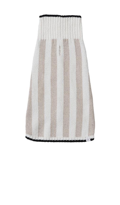 barefoot dreams cozychic cotton classic stripe pet sweater in cream.