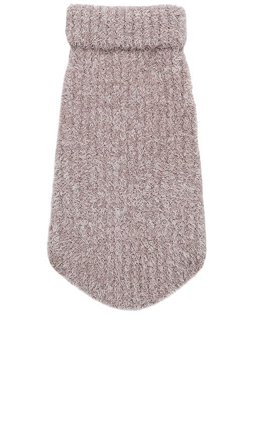 barefoot dreams cozychic ribbed pet sweater in mauve.