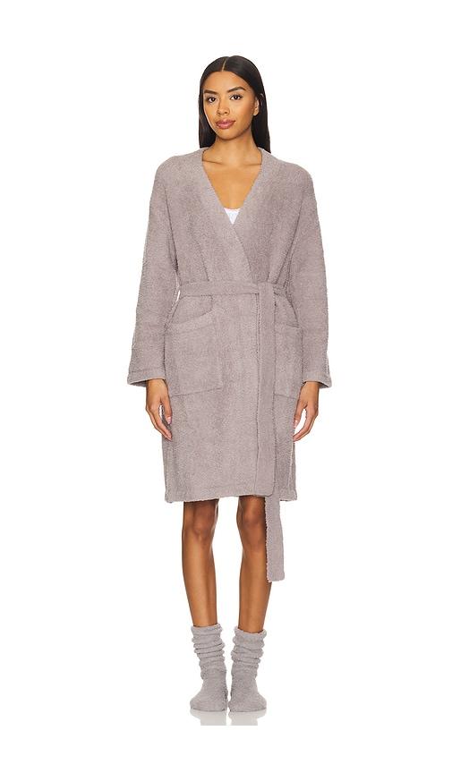barefoot dreams cozychic solid robe in grey.
