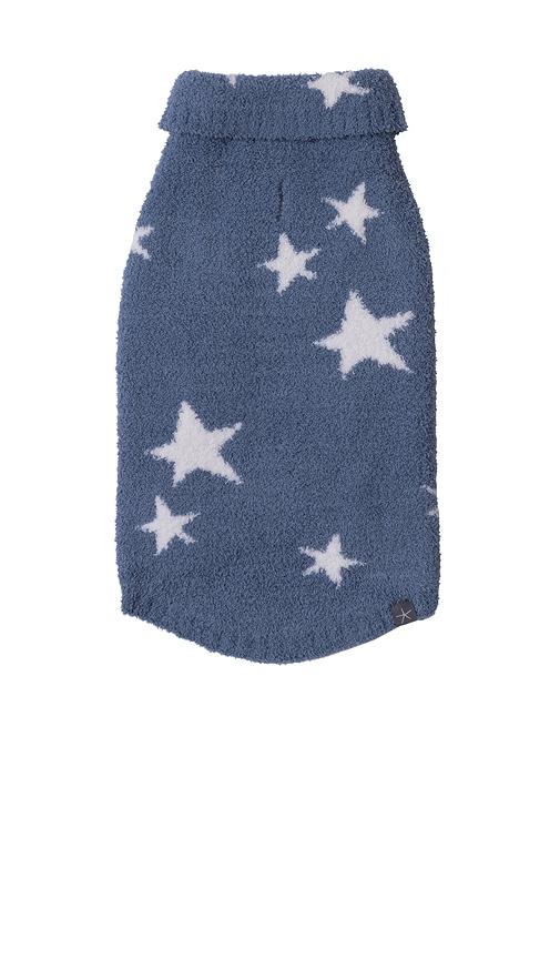 barefoot dreams cozychic starry night pet sweater in blue.
