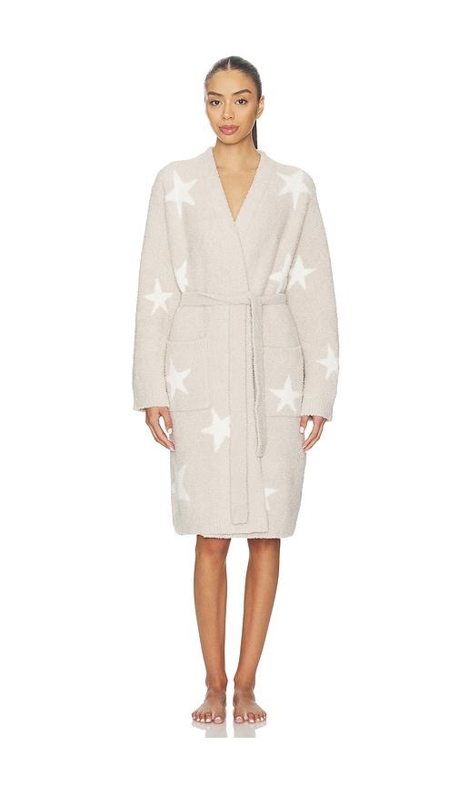 barefoot dreams cozychic starry night robe in beige.