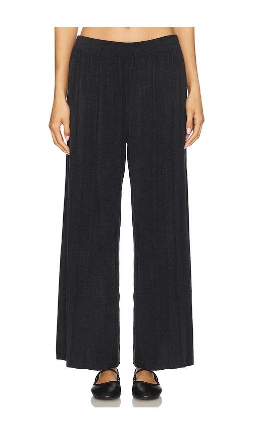 barefoot dreams cozychic ultra light palazzo pant in black.