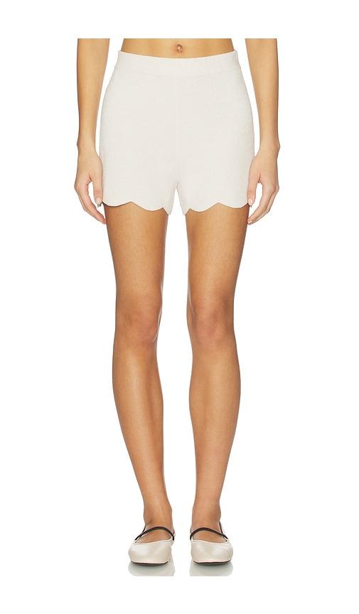 barefoot dreams cozychic ultra lite scallop short in cream.