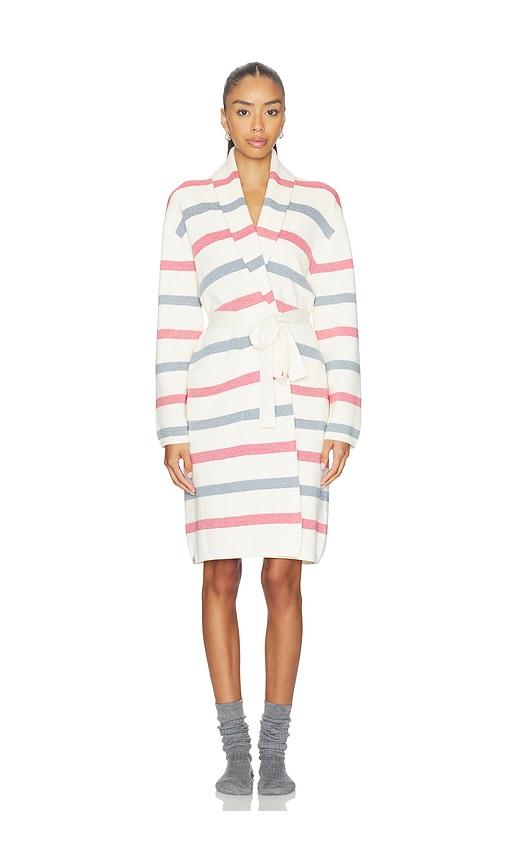barefoot dreams cozychic ultra lite stripe robe in cream.