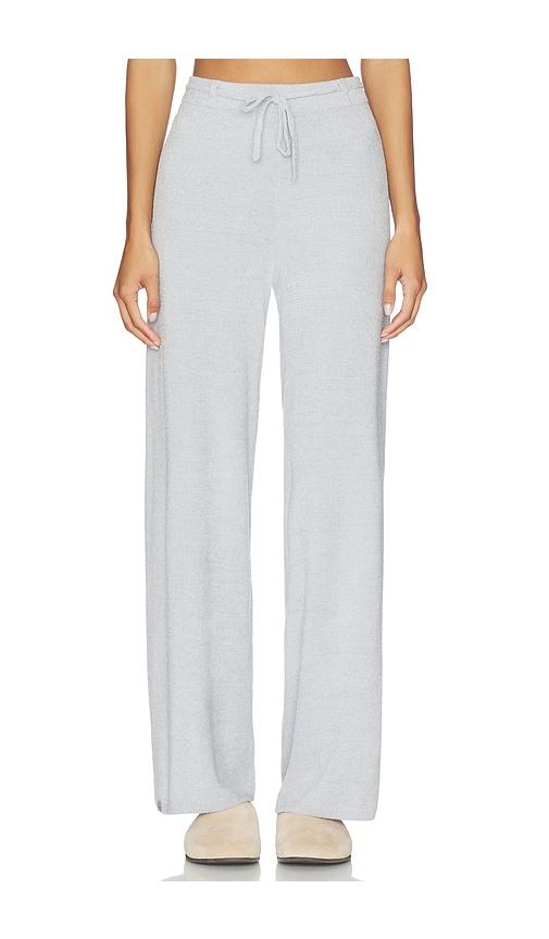 barefoot dreams cozychic ultra lite tie waist relaxed pant in baby blue.