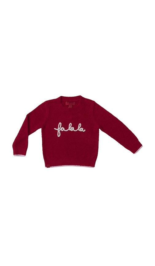 barefoot dreams toddler fa la la pullover in red.