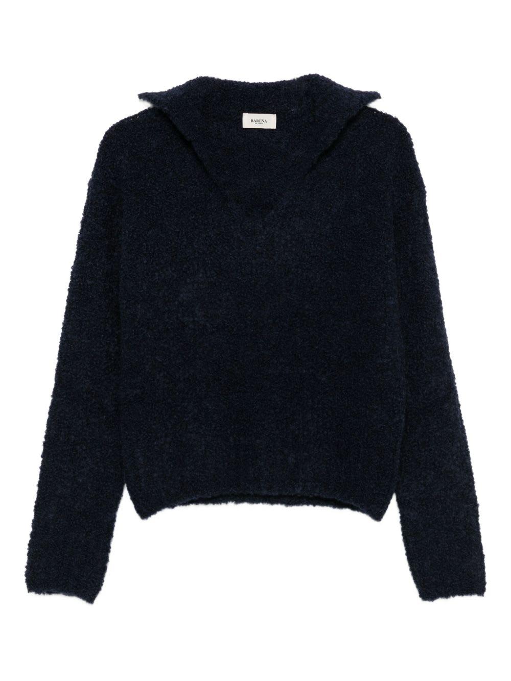 barena navy blue wool blend sweater