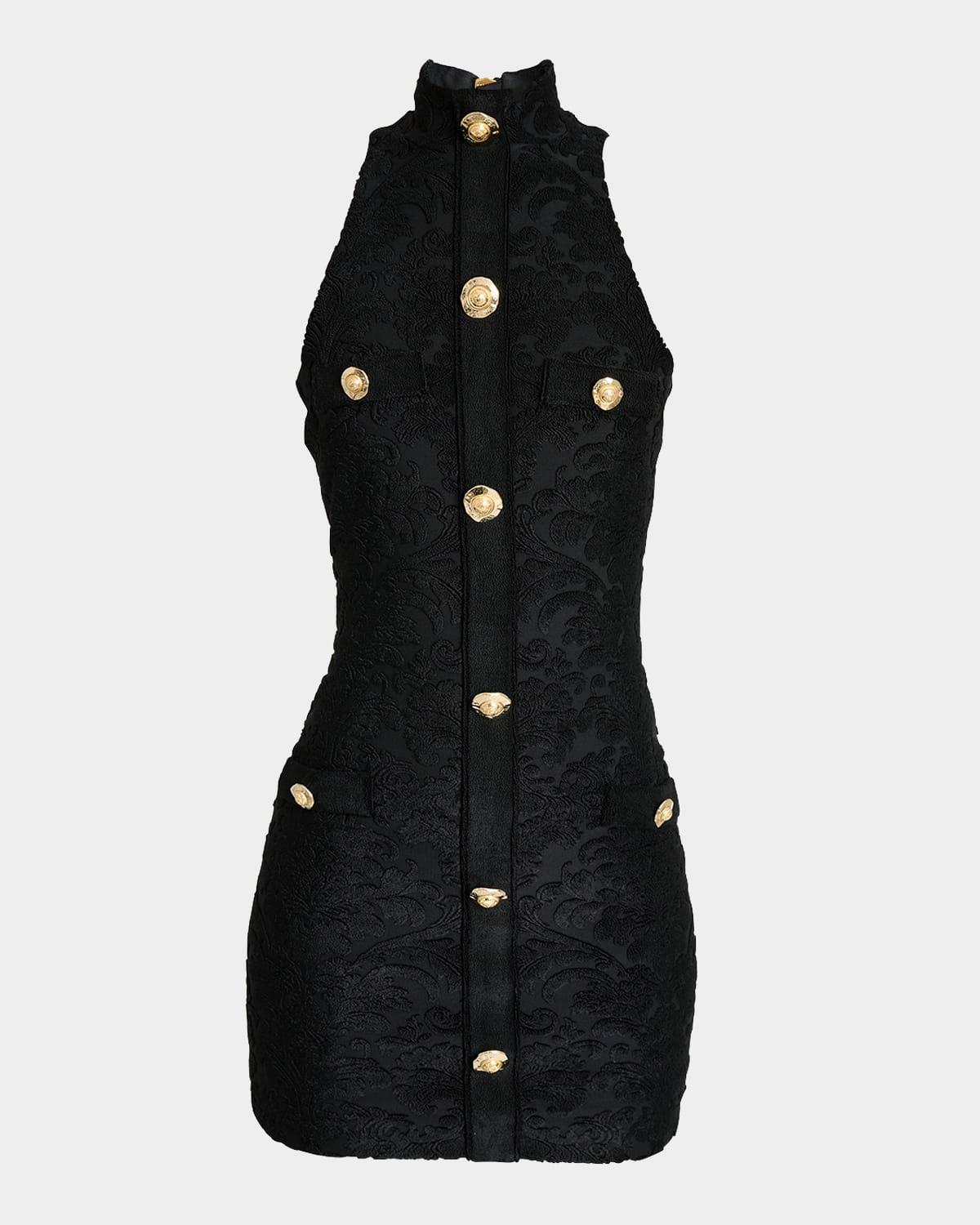 baroque bouclette bodycon mini dress