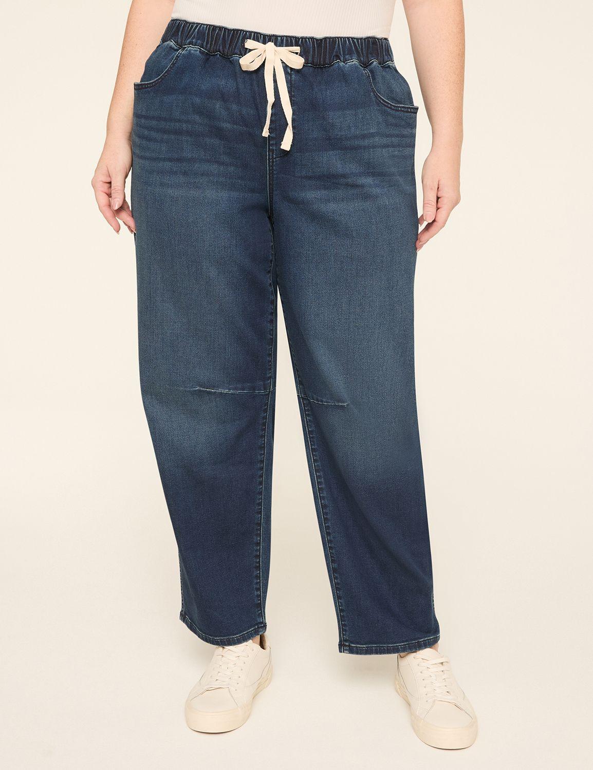 barrel cloud knit denim jean