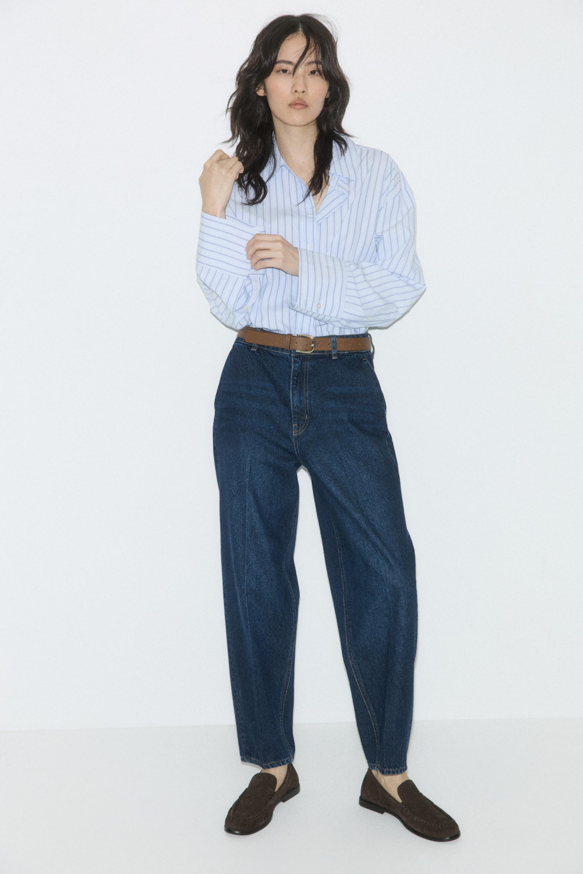 barrel high ankle jeans