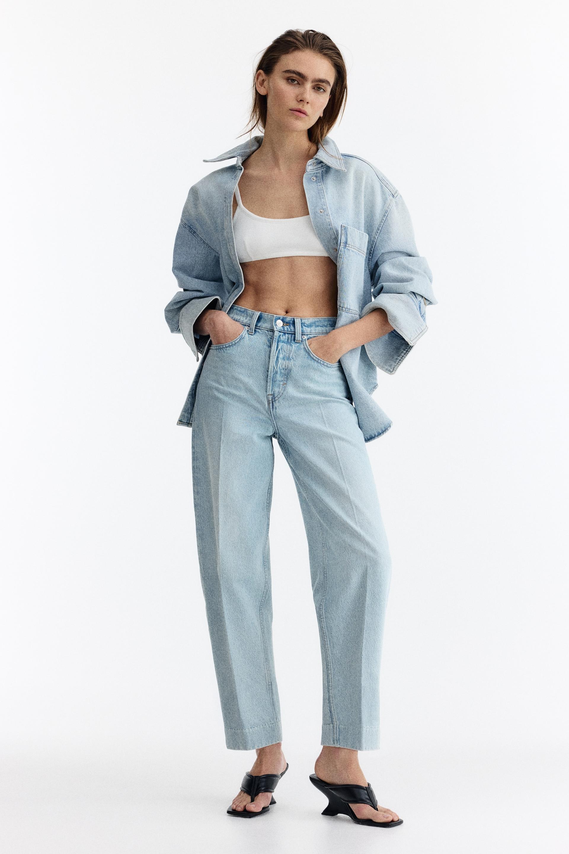 barrel high ankle jeans