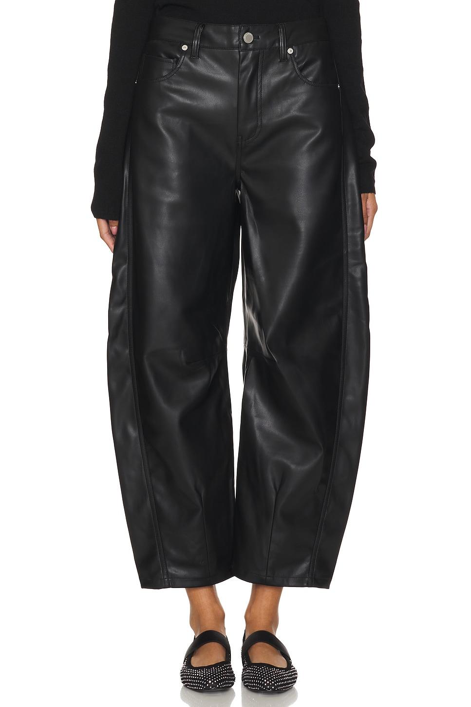 barrel leg faux leather pant