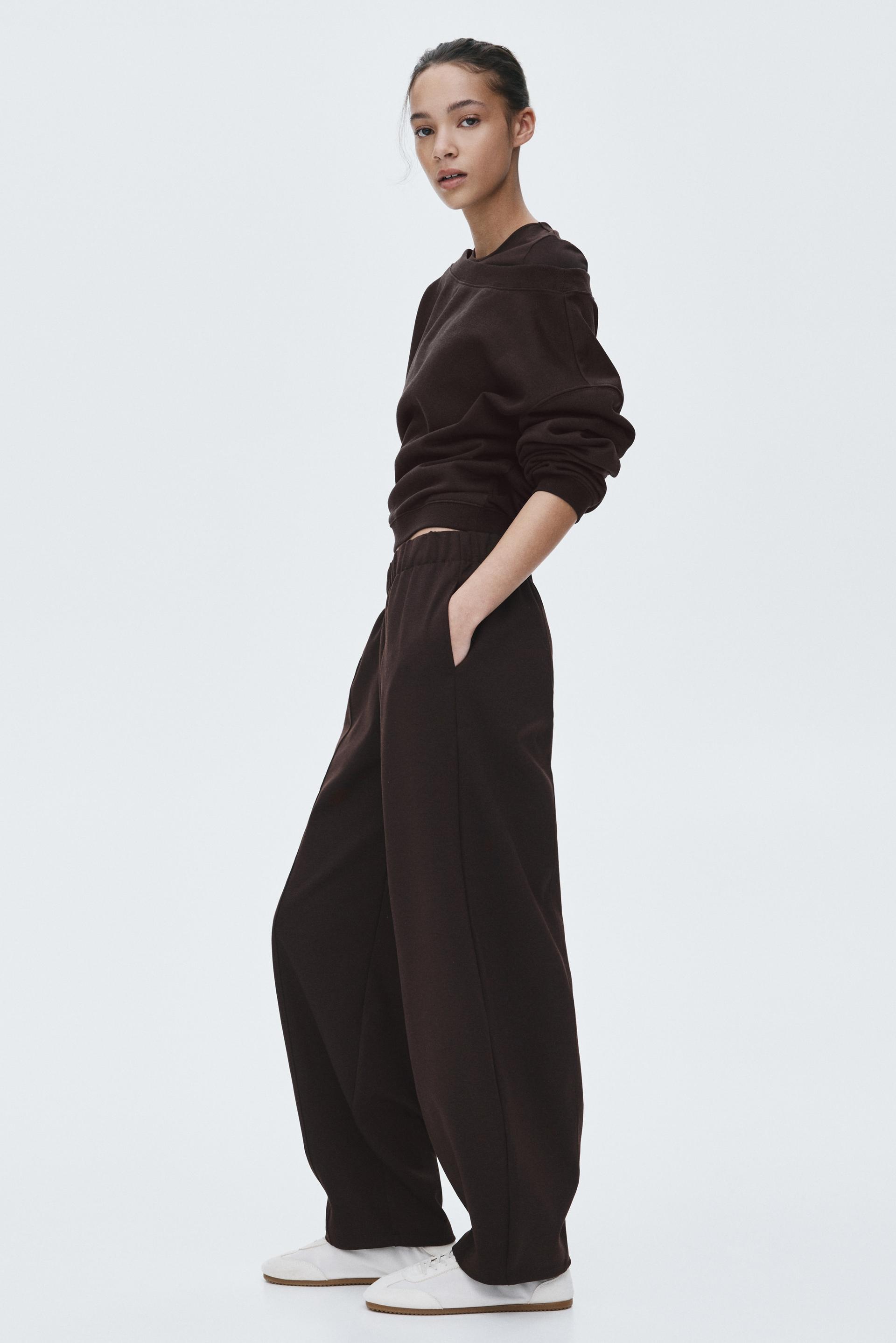 barrel-leg ponte pants