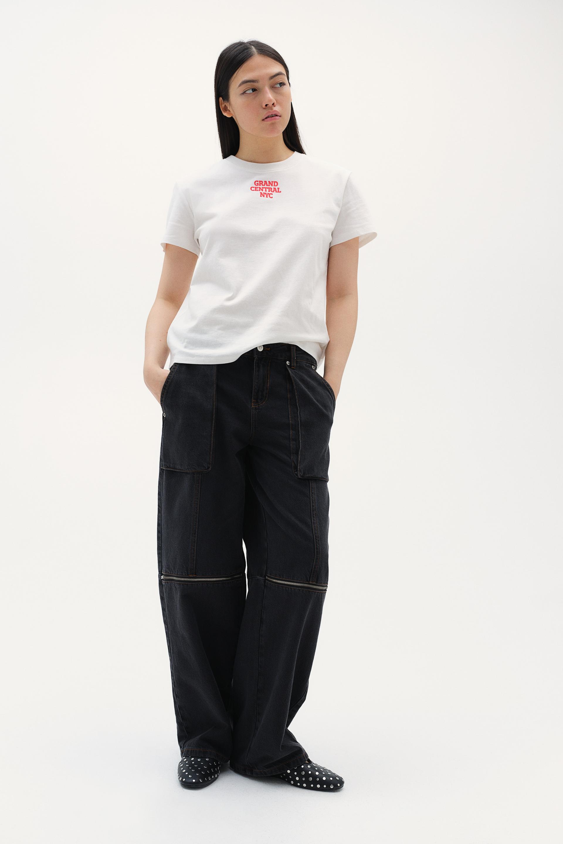 barrel low cargo jeans