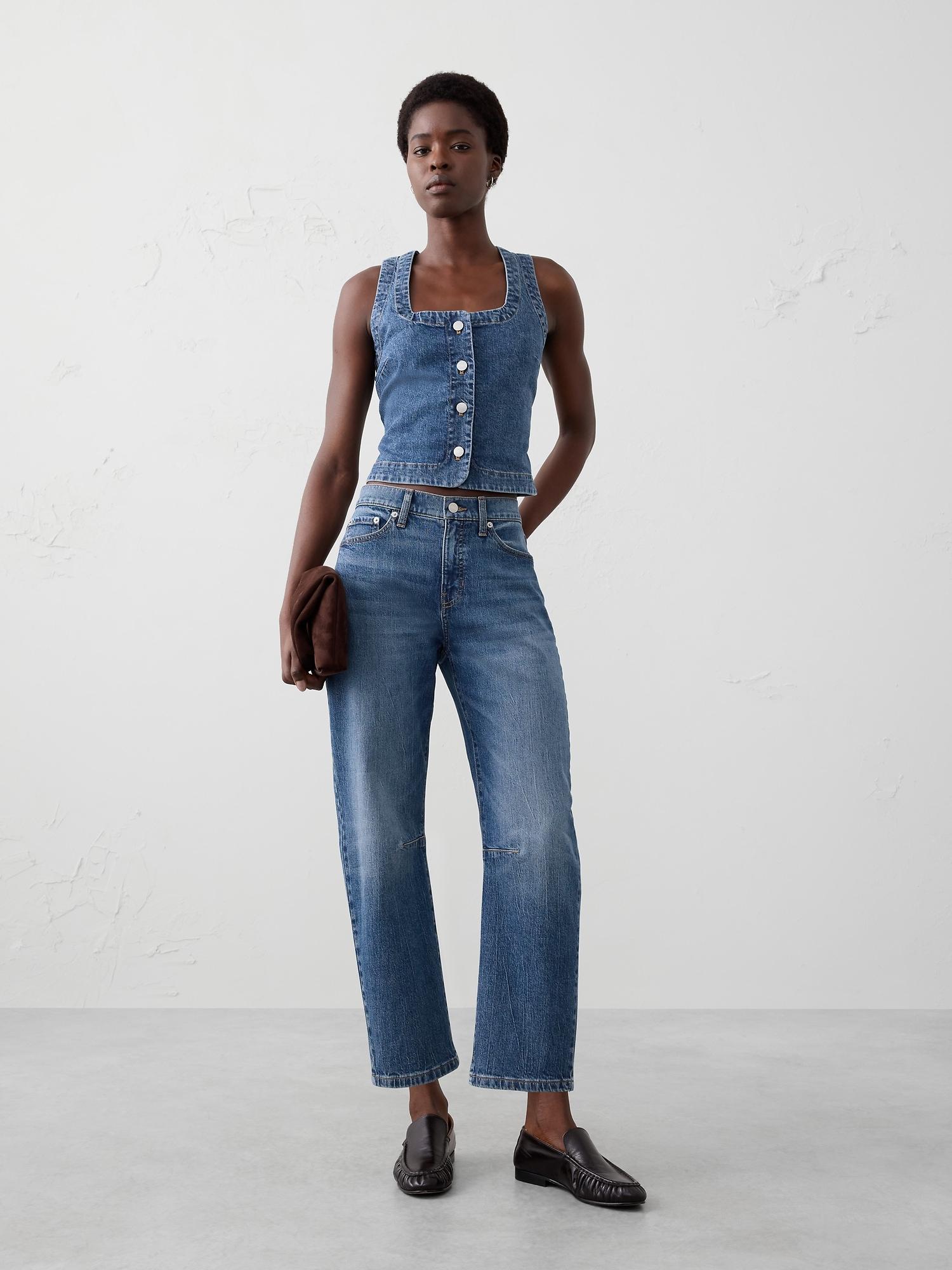 barrel mid-rise jean