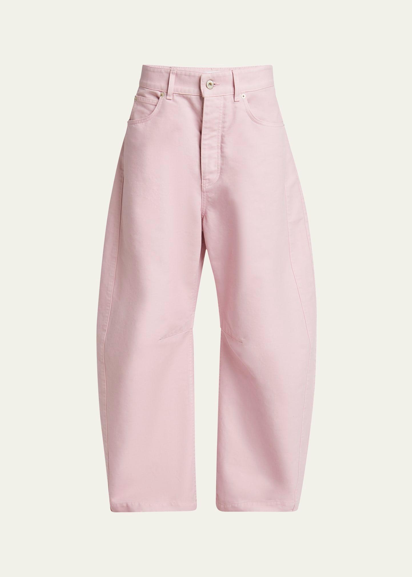 barrel pleated wide-leg ankle trousers