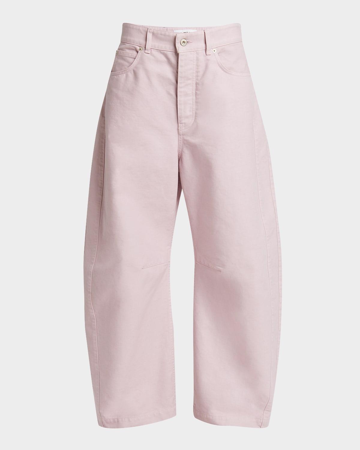 barrel pleated wide-leg ankle trousers