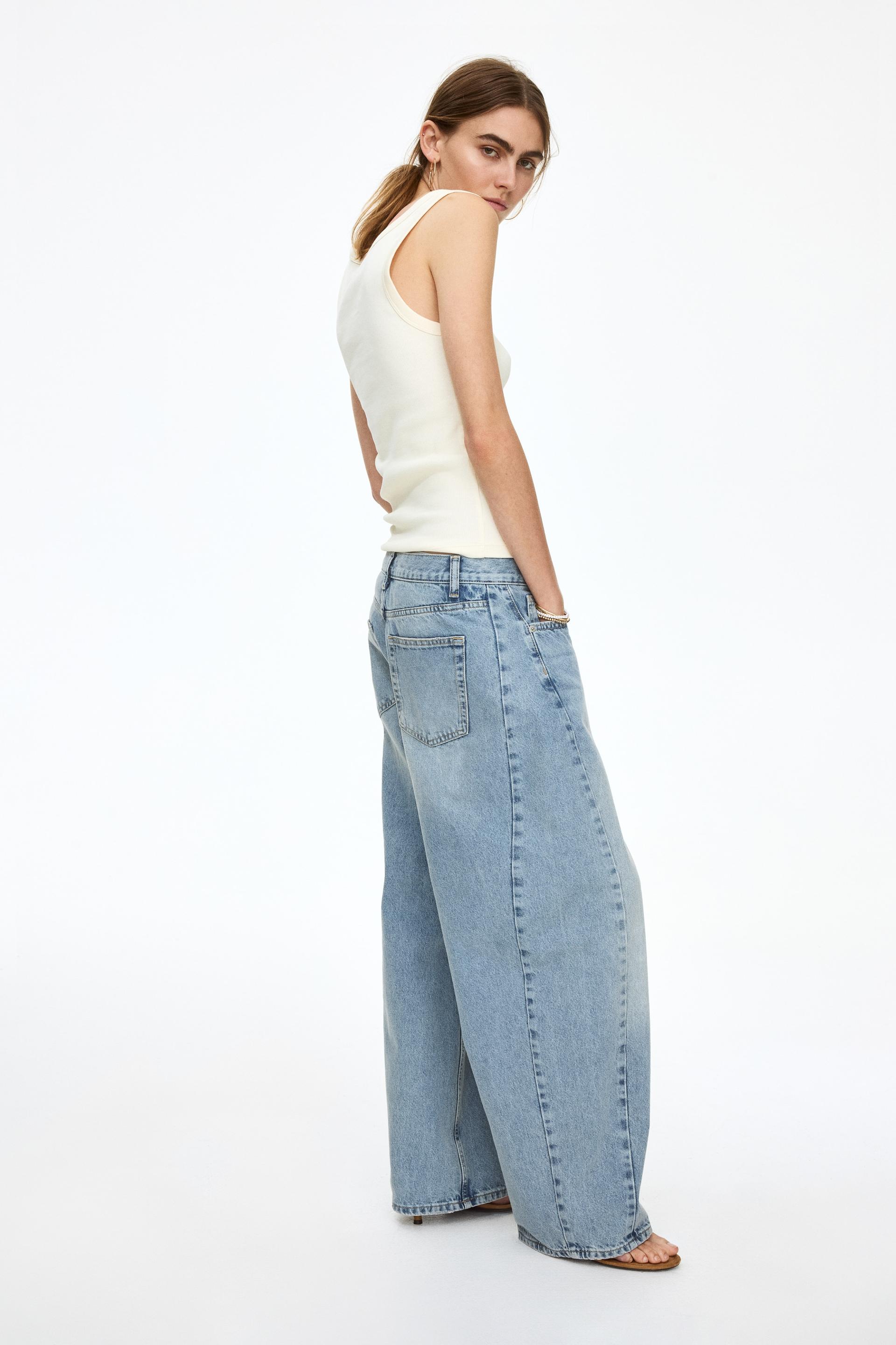 barrel regular waist jeans