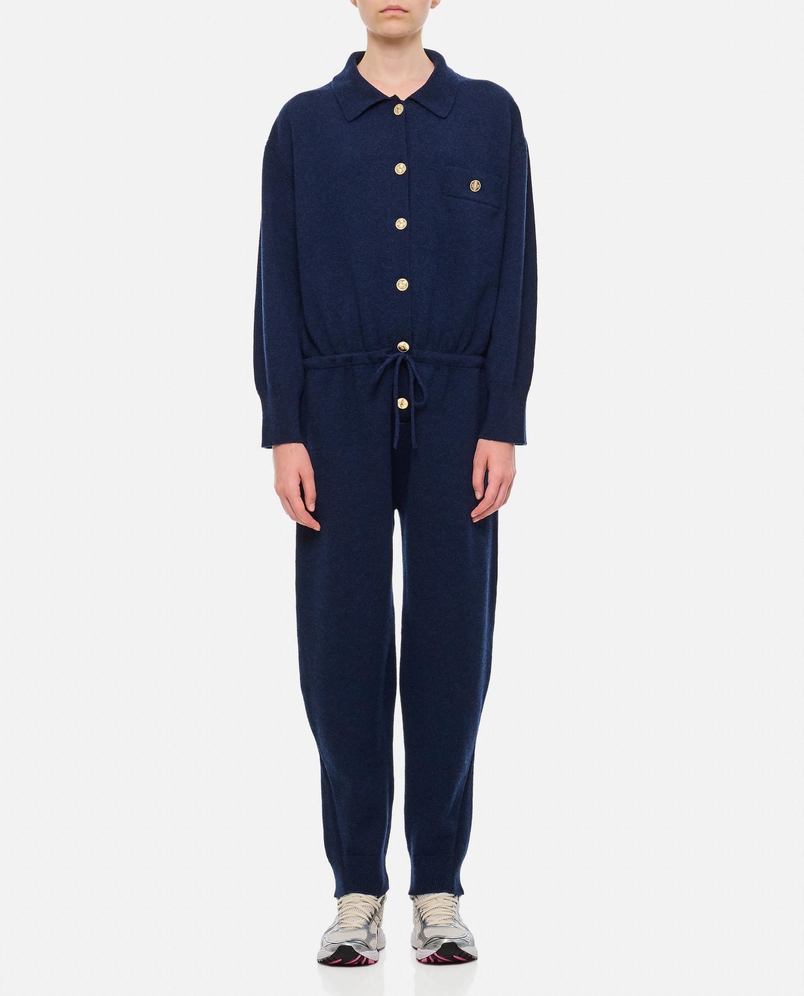 barrie cashmere front buttoned jumpsuit