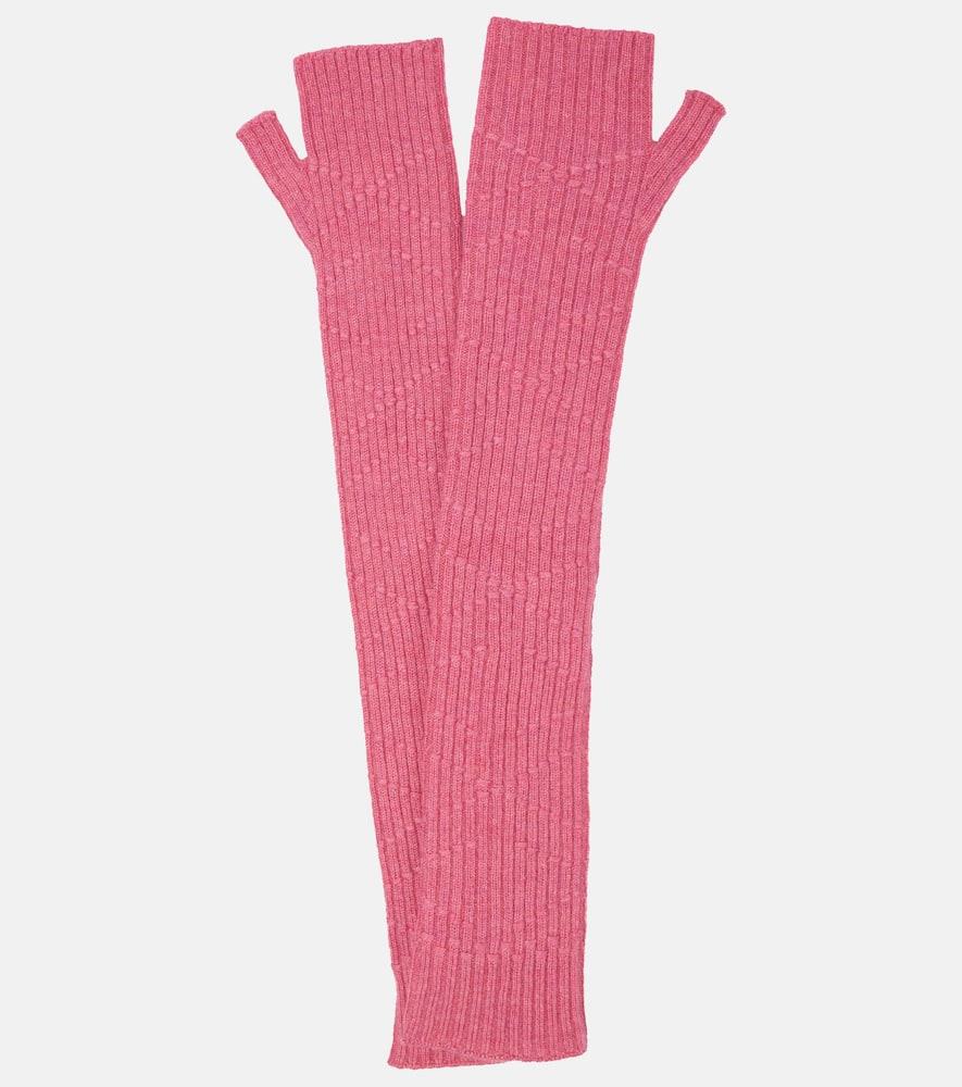 barrie fingerless cashmere gloves