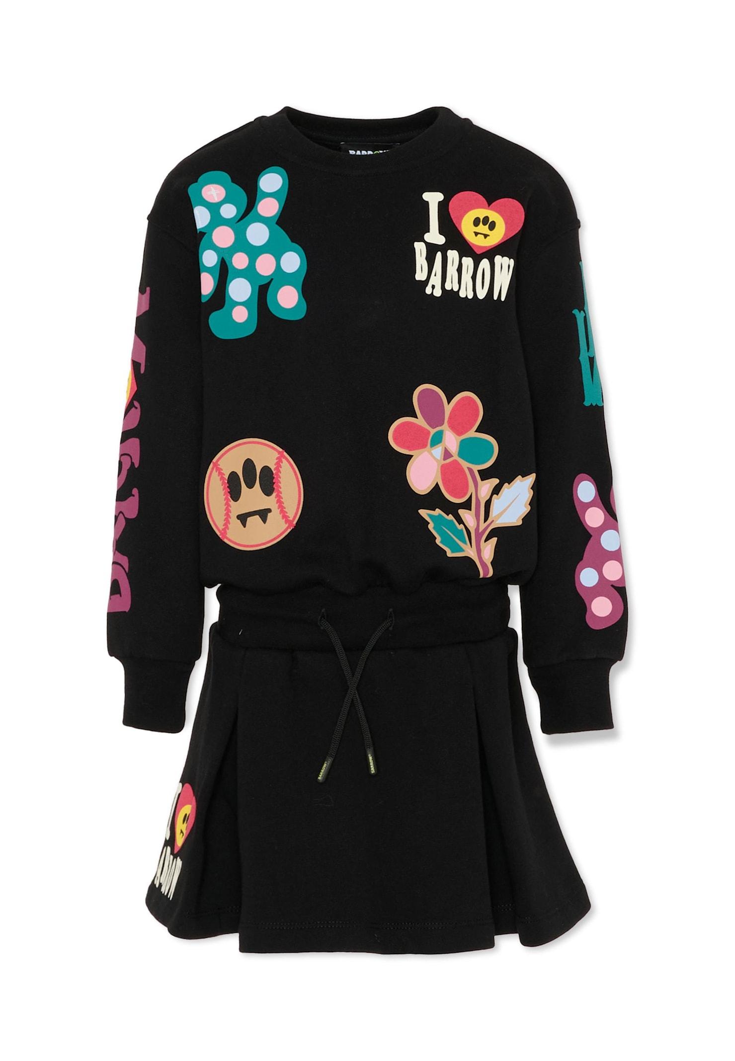 barrow black sweatshirt for girl with logo