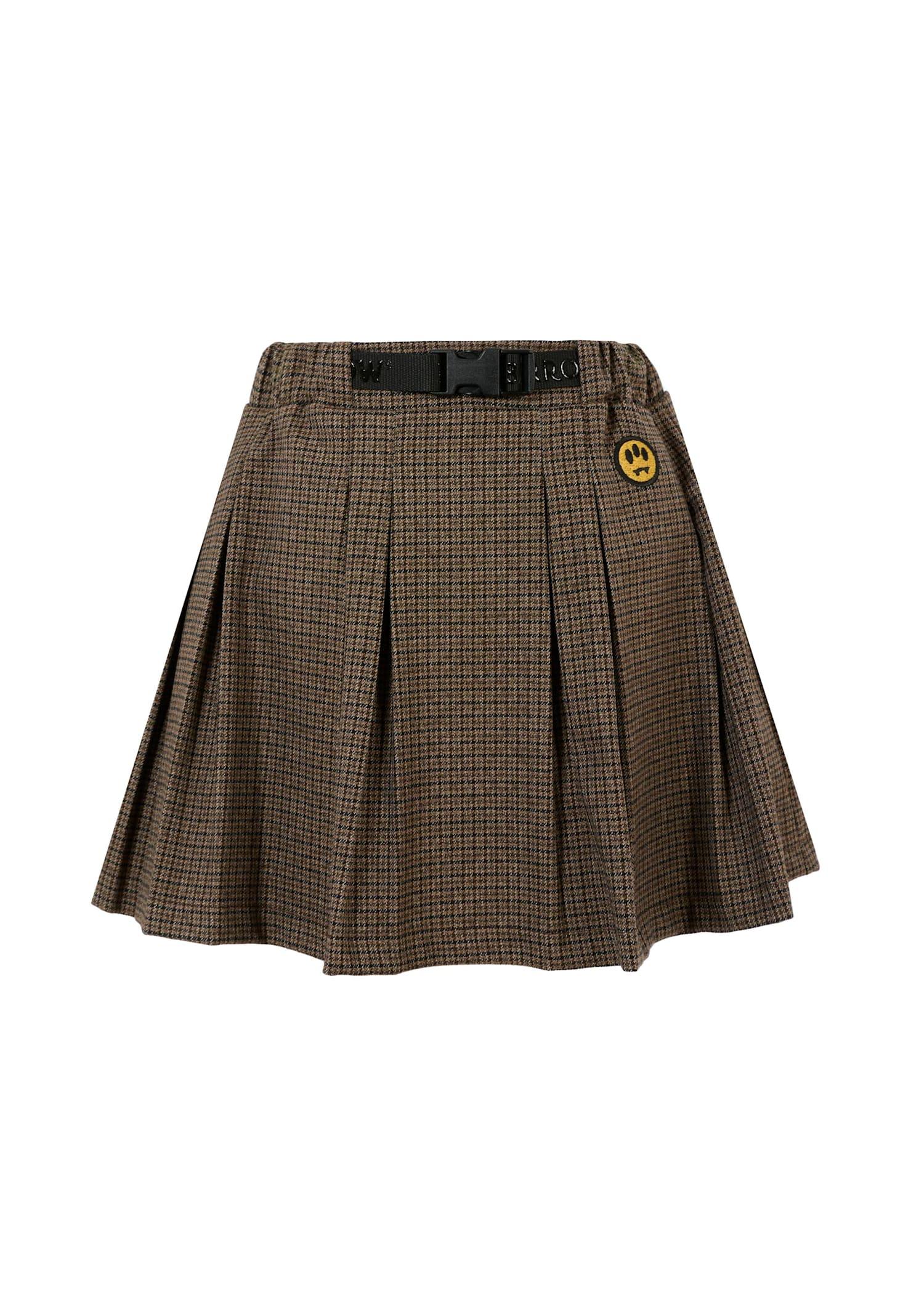 barrow brown skirt for girl with smile