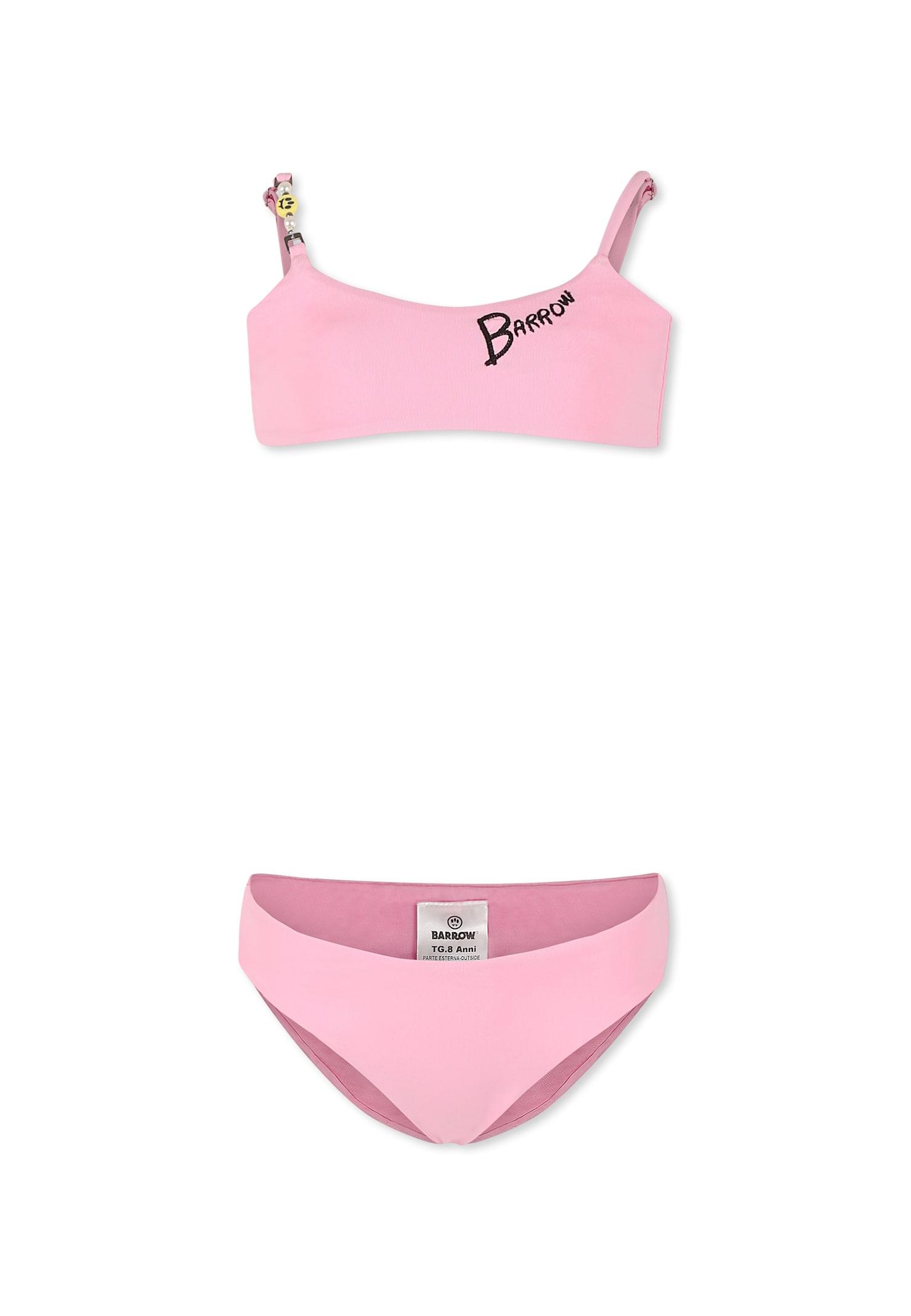 barrow pink bikini for girl with logo