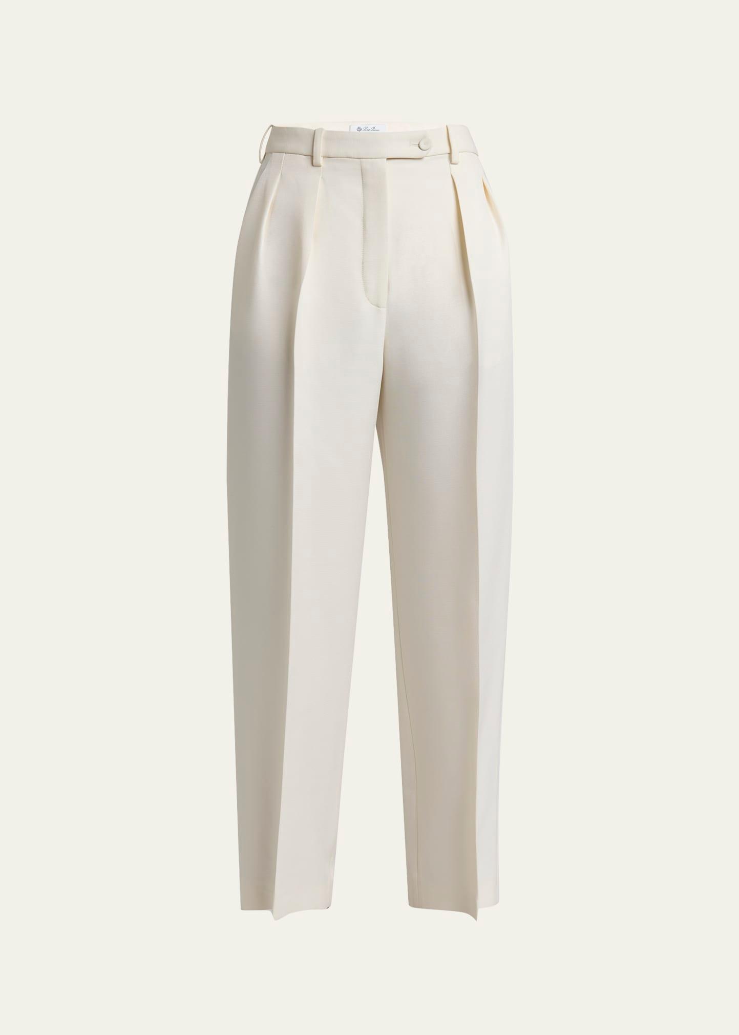 bart pleated taper leg wool trousers
