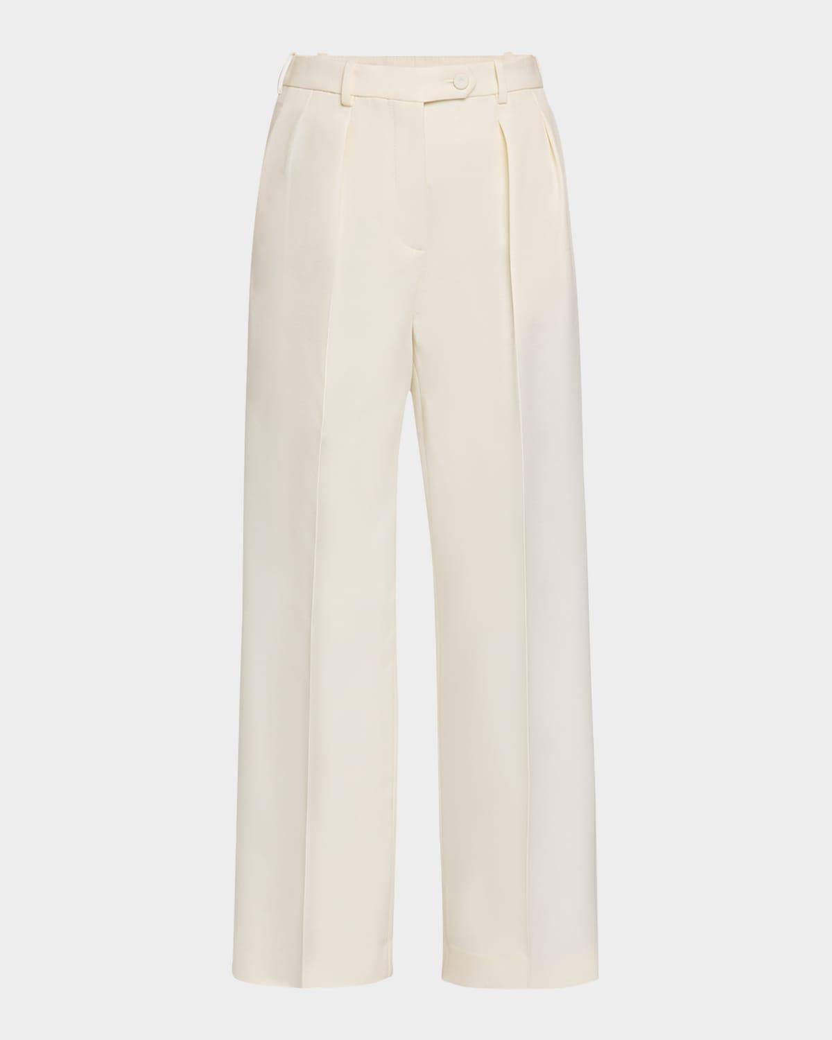 bart pleated taper leg wool trousers