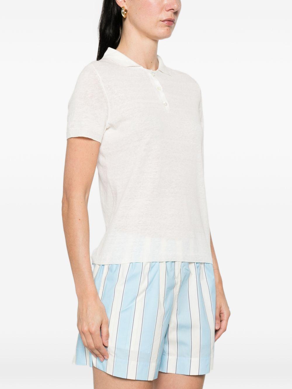 base t-shirts and polos bianco linen/flax - women