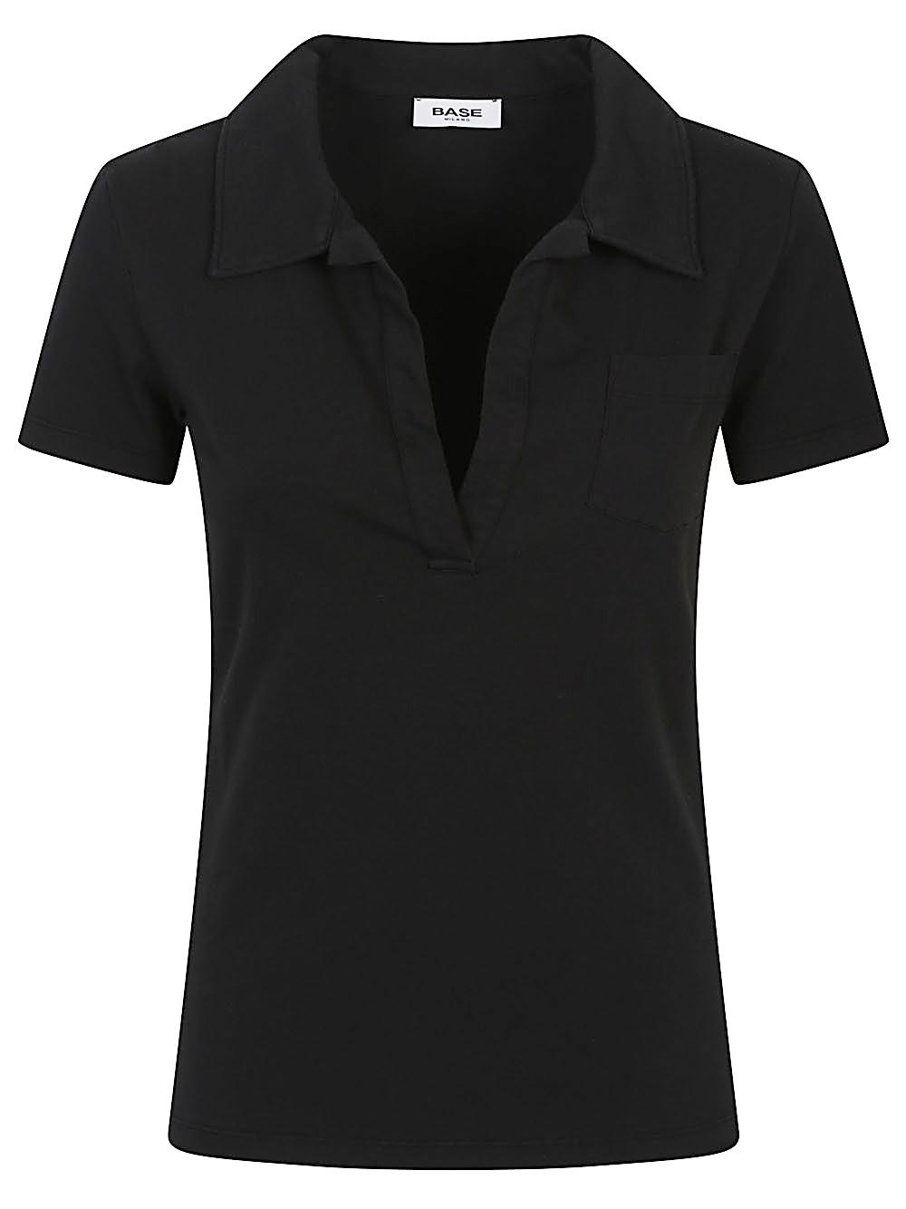 base t-shirts and polos black cotton elastane - women