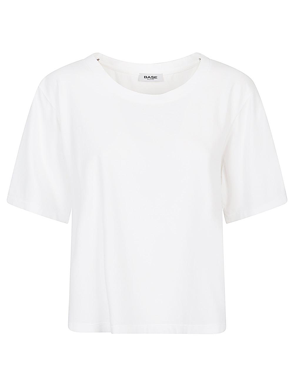 base t-shirts and polos white cotton elastane - women