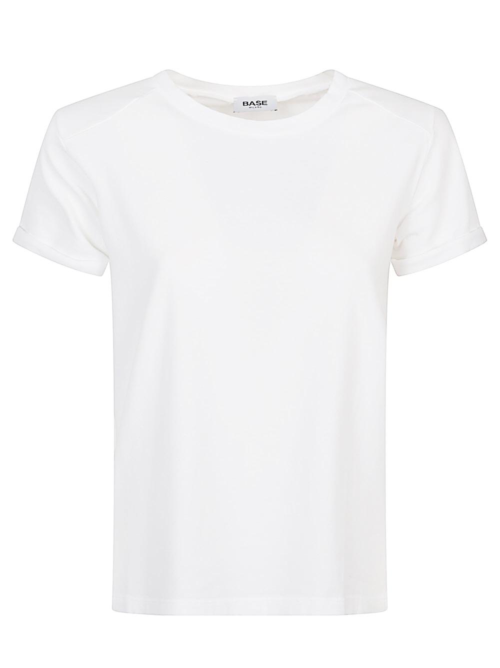 base t-shirts and polos white cotton elastane - women