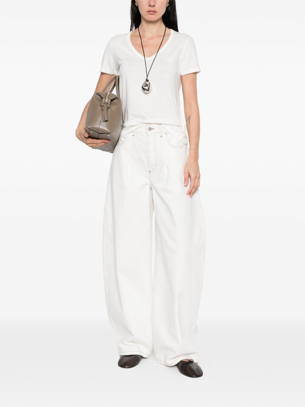 base t-shirts and polos white linen/flax - women