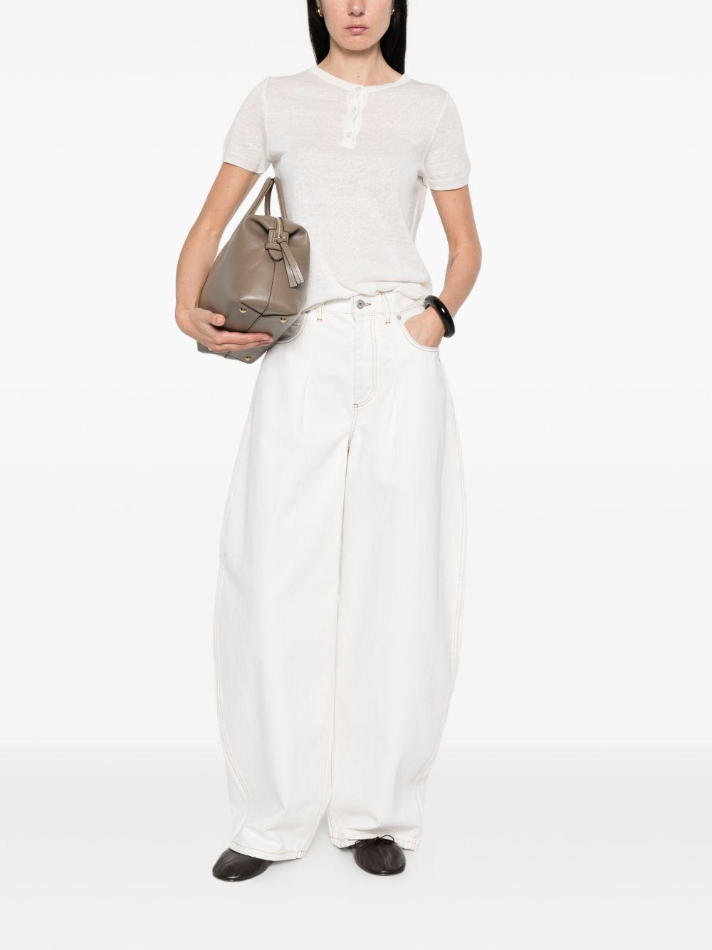 base t-shirts and polos white linen/flax - women