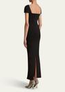 basile high-neck cap-sleeve maxi dress