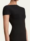 basile high-neck cap-sleeve maxi dress