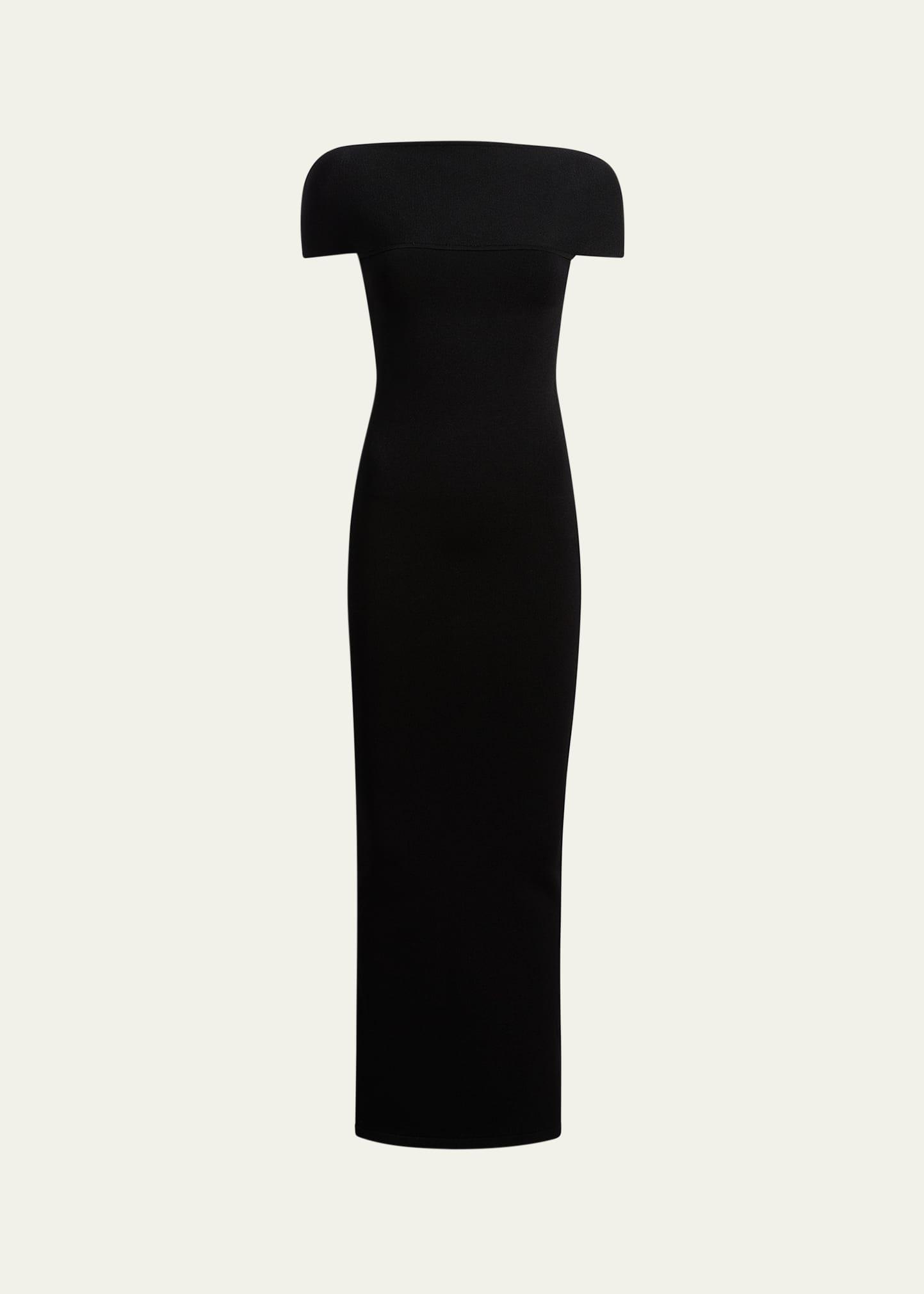basile high-neck cap-sleeve maxi dress