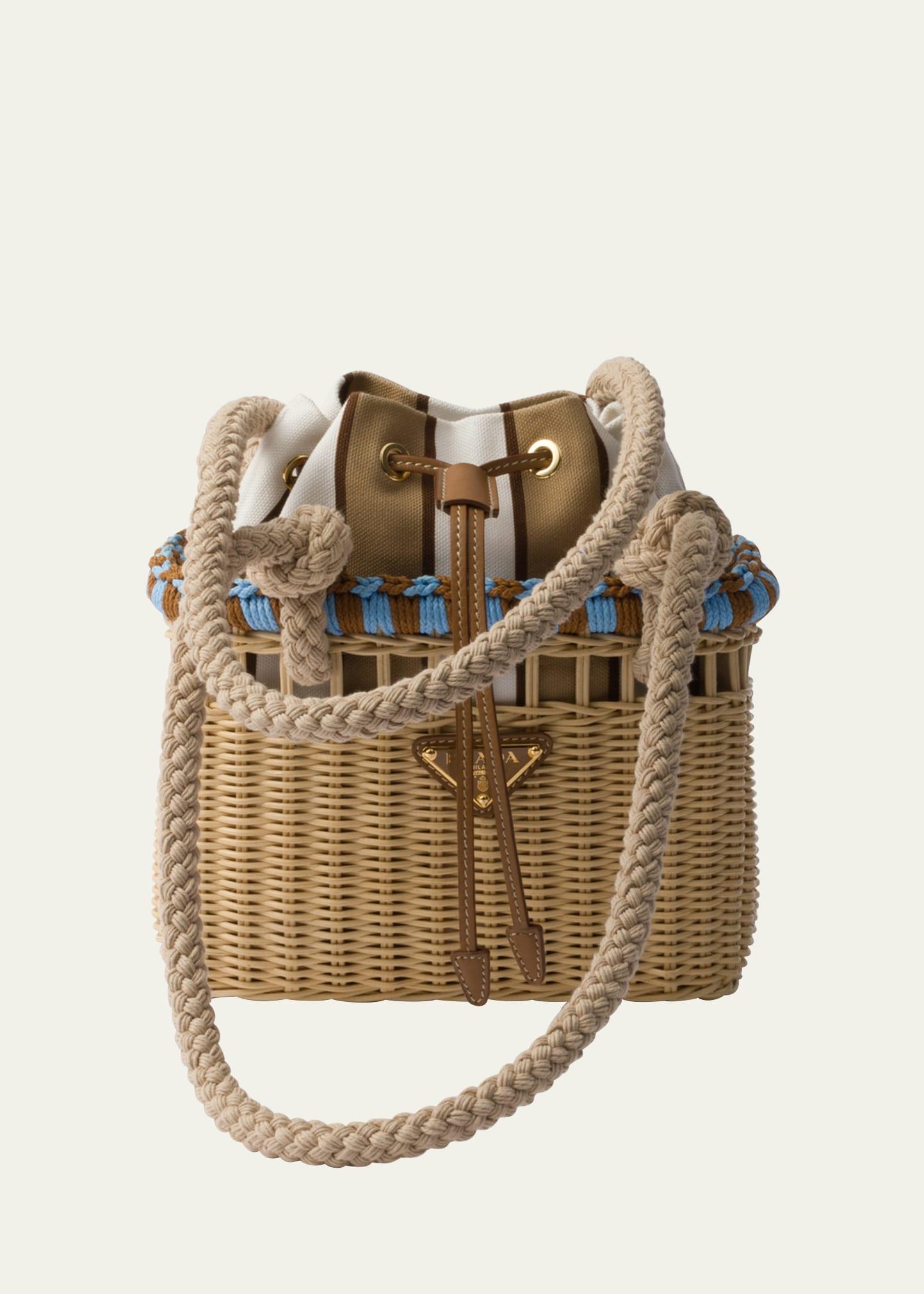 basket drawstring shoulder bag