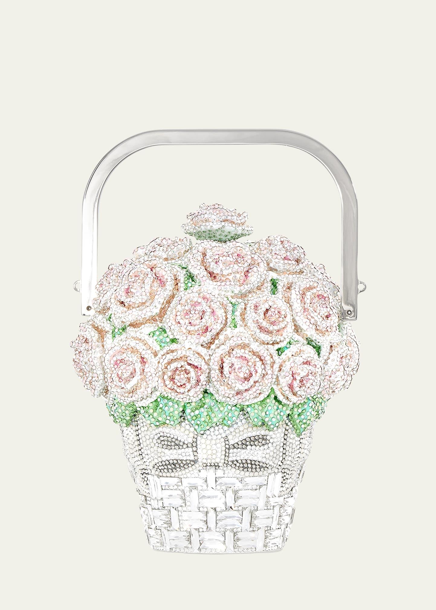basket of roses blush bouquet top-handle bag