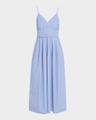 basque striped midi dress