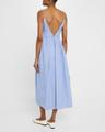 basque striped midi dress
